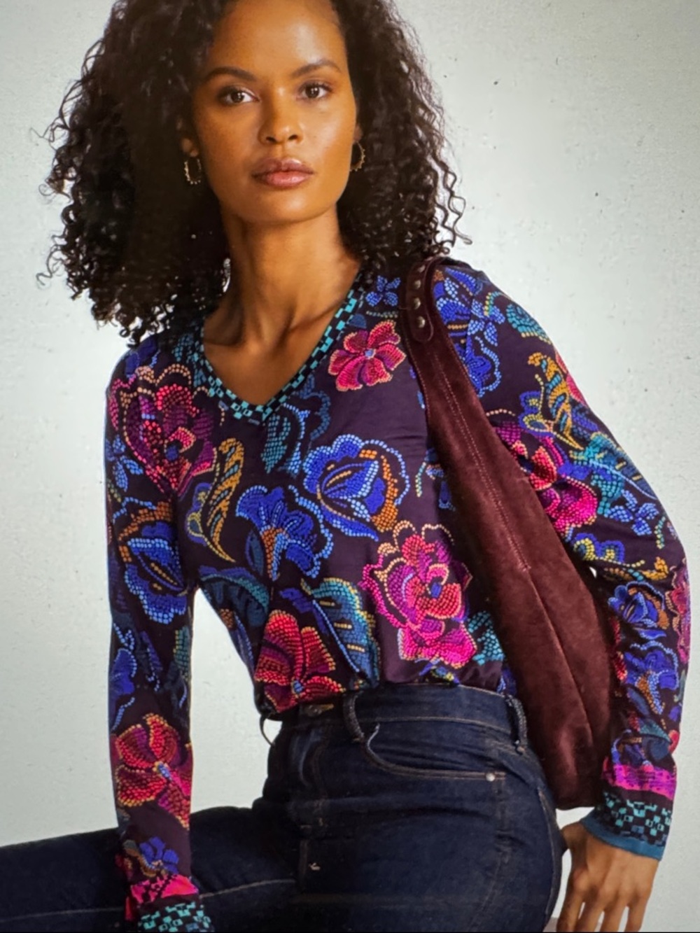 Johnny Was The Janie V-Neck Long Sleeve Top